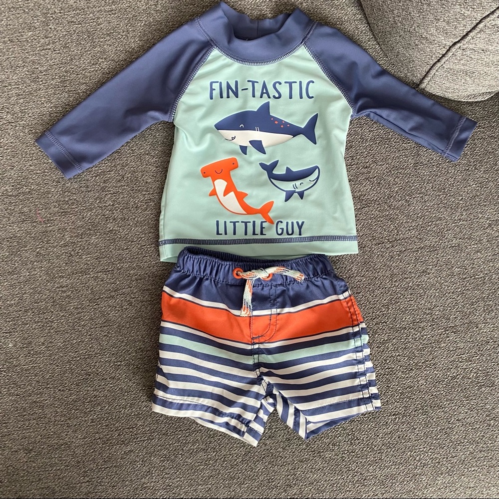 Carter’s Baby Boy’s Swim Rashguard and Shorts